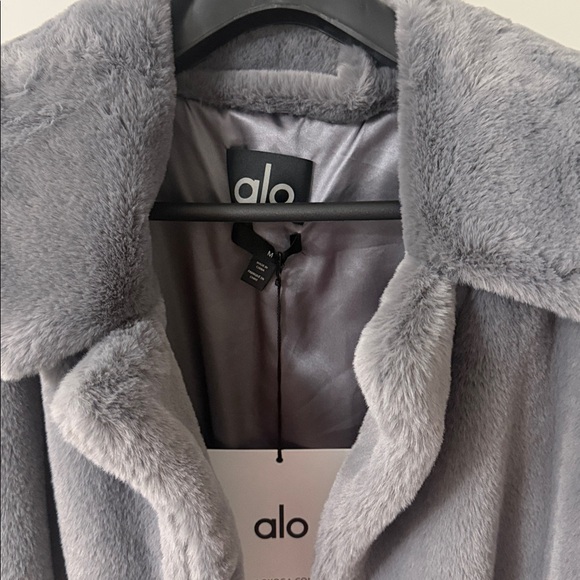 ALO Yoga Plush Faux Fur Coat in Fog.
Medium. NWT. - Picture 2 of 8